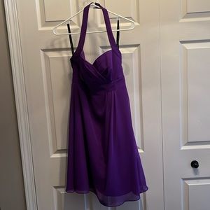 Alfred Angelo Purple Halter Bridesmaid Dress Size 6